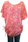 Side Draw Ruched Tunic/Dress in Printed Silk