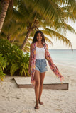 Tahiti Leaf Tropical Luxury Modal Print Sarong Wrap Scarf 2