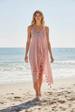 Tassel Halter Sundress Coverup in Vacation Melody Red Print