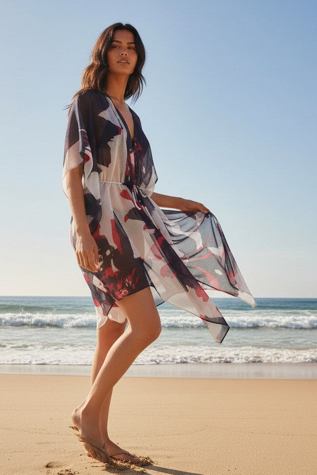 The Cabana Kimono Cover-Up – Spring Splendor Print mood 2