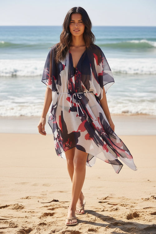 The Cabana Kimono Cover-Up – Spring Splendor Print mood
