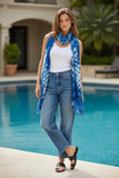 The Deep Blue Tie Dye Pattern Scarf Wrap