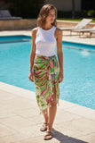 Trippy Tropics Lime Print Tassel Sarong Wrap Scarf