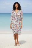 Tropical Oasis Sheer and Soft Floral Print Isle Sundress Cover-Up