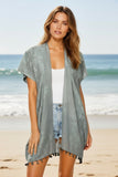 Twilight Bloom Tonal Jacquard Fabric Kimono Wrap Coverup 4