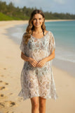 Victorian Floral Ivory Multi Print Corinthian Sundress Coverup 3