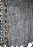 Aztec Novelty Stitch Jacquard Linen-Cotton Scarf Wrap with Fringe