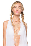 Waterfall faux suede  Tassel real natural Peal Necklace - Subtle Luxury