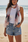 Dawn's Light Horizontal Abstract Pastel Print Scarf Wrap Sarong