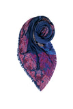 Whole Lotta Love Jacquard Luxury Fabric Scarf Wrap Sarong navy multi
