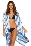 Wonderwall Stripe Luxury Modal Border Print Kimono Coverup sky blue 2