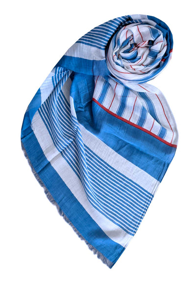 Wonderwall Stripe Luxury Modal Border Print sky blue 2