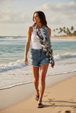 Woven Stories Black and White Aztec Print Scarf Wrap Sarong 3