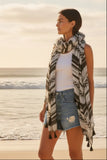 Woven Stories Black and White Aztec Print Scarf Wrap