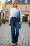 Zen Blend Dip Dye Light-Weight Sweater Knit Poncho Convertible