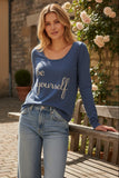 Zen Crewneck Sweater with Embroidery Stitch Detail 