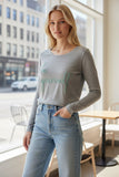 Zen Crewneck Sweater with Embroidery Stitch Detail 