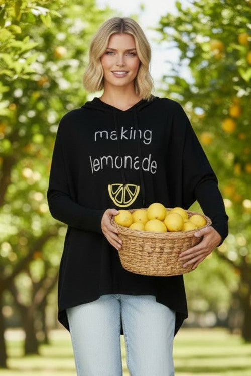 Zen "Reese" Hoodie Pullover Sweater Knit in Making Lemonade Embroidery 3