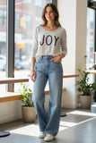 Zen Scoop Crewneck Sweater with Embroidery 
