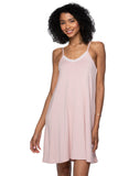 A La Slip Cami Slip V-Neck Knit Slip Dress with Mesh Lace Detail
