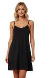 V-Neck Knit Slip Dress with Mesh Lace Detail