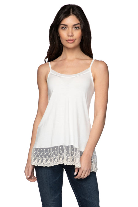 Everyday Jersey Knit Cami with Mesh Trim