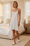 V-Neck Knit Slip Dress with Mesh Lace Detail