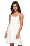 A La Slip Cami Slip XS / Nude V-Neck Knit Slip Dress with Mesh Lace Detail