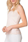 A La Slip Cami Slip XS / Tearose Rayon Knit Crop Cami with  Dotted Mesh Embroidery Hem