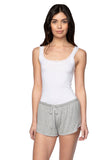 A La Slip Short Stretch Knit Lounge Short / XS / Heather Stretch Knit Lounge Sleep Short with Mesh Trim