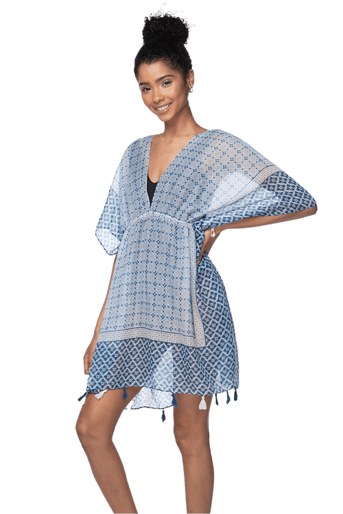 Age of Aquarius Blue Print Coverup Isle Sundress - Subtle Luxury