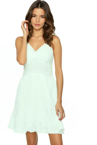 Almost Vintage Lace Detail Washed Cotton Dress - Subtle Luxury