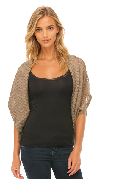 Almost Vintage - Open Mesh Hand Knit Sweater Shrug - Subtle Luxury