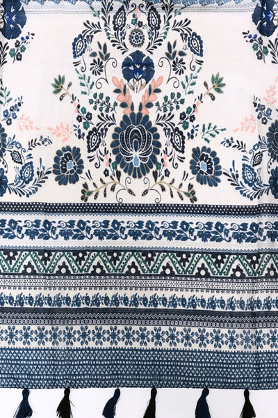 Antique Haven Print Scarf Wrap - Subtle Luxury