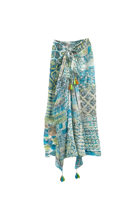 Rio Blooms Print Coverup Scarf Wrap in Navy