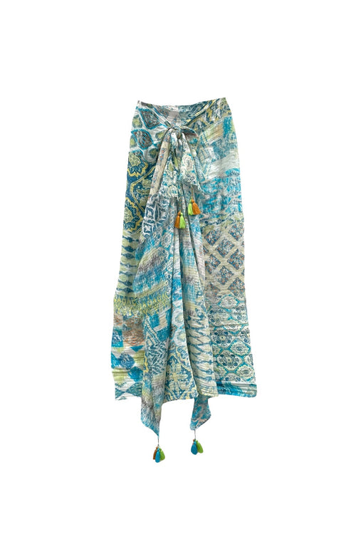 Artisanal Patchwork Print Multi Wear Sarong Wrap Scarf - Subtle Luxury