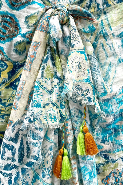 Artisanal Patchwork Print Multi Wear Sarong Wrap Scarf - Subtle Luxury