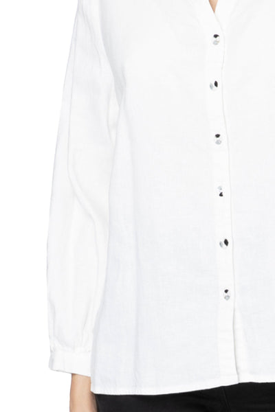 Aveline Button Front Linen Blend Shirt - Subtle Luxury