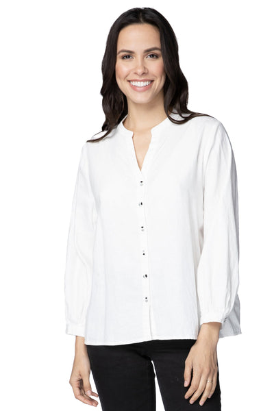 Aveline Button Front Linen Blend Shirt - Subtle Luxury