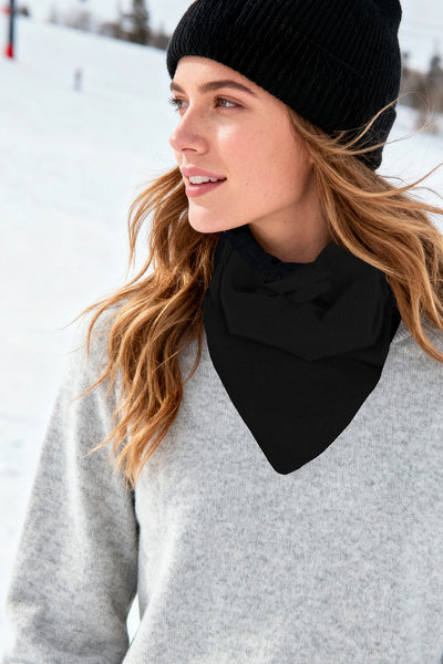 100% Cashmere Knit Luxury Square Bandana Scarf Accessory