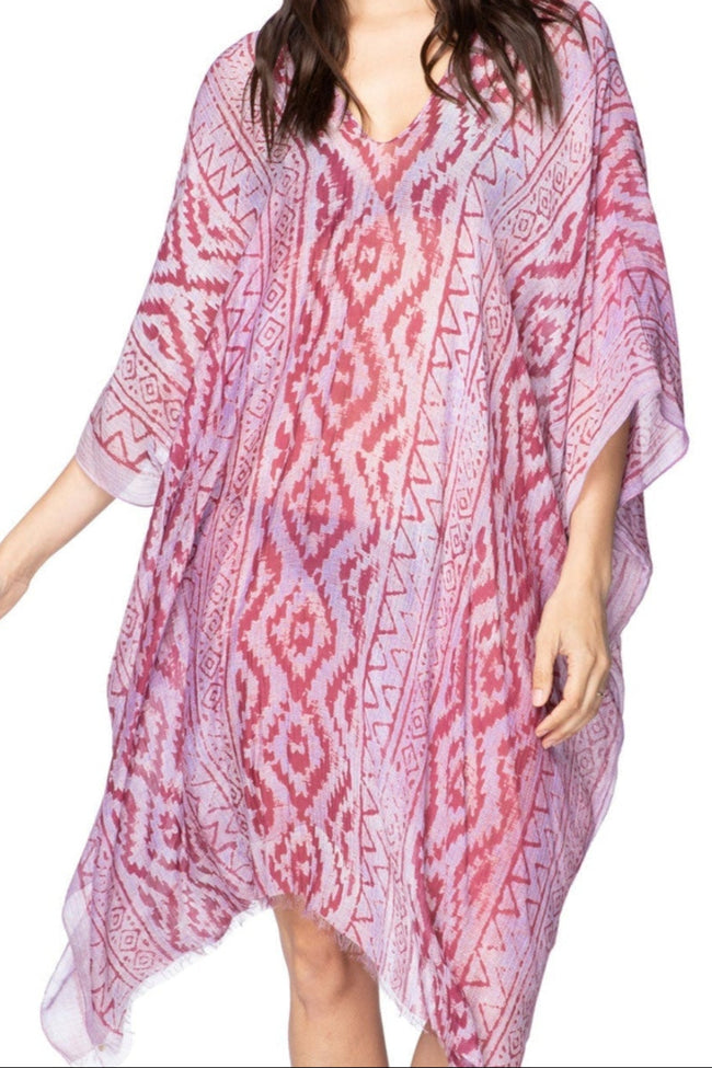 Barcelona Print V - Neck Coverup Sundress - Subtle Luxury