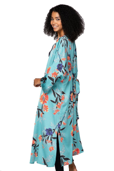 Bed to Brunch Robe Kimono in Summer Bloom Print - Subtle Luxury
