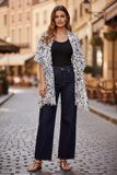 Inked Spots & Leopard Print Black And White Sarong Wrap Scarf