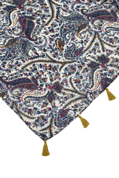 Blue Paisley Print Scarf Wrap Sarong - Subtle Luxury