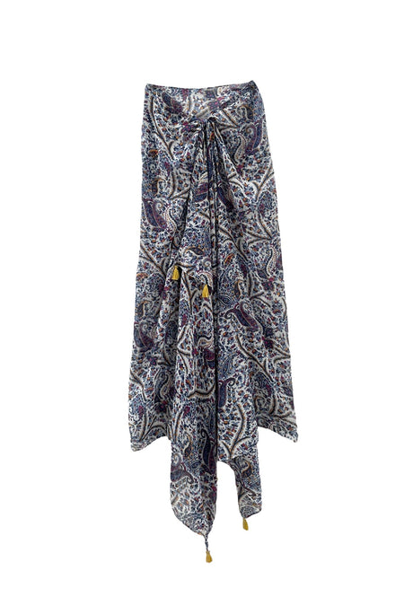 Rio Blooms Print Coverup Scarf Wrap in Navy