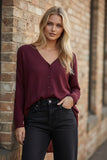 Boyfriend Cotton Cashmere Sweater Cardigan with Chiffon Silk Back