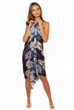 Braided Multi Wear Coverup Sarong in Evening Primrose Print - Subtle Luxury