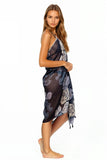 Braided Multi Wear Coverup Sarong in Evening Primrose Print - Subtle Luxury