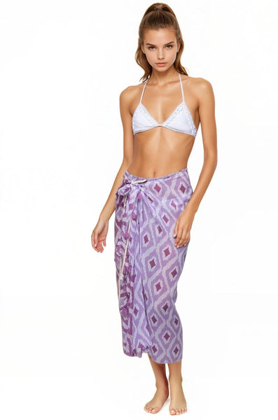 Braided Multi Wear Coverup Sarong in Oceans Away Print - Subtle Luxury