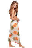 Braided Multi Wear Coverup Sarong in Playful Pineapple Print - Subtle Luxury